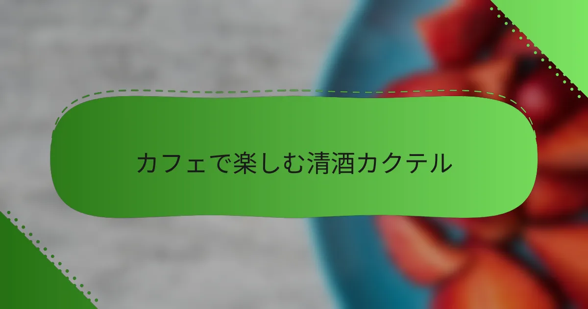 カフェで楽しむ清酒カクテル