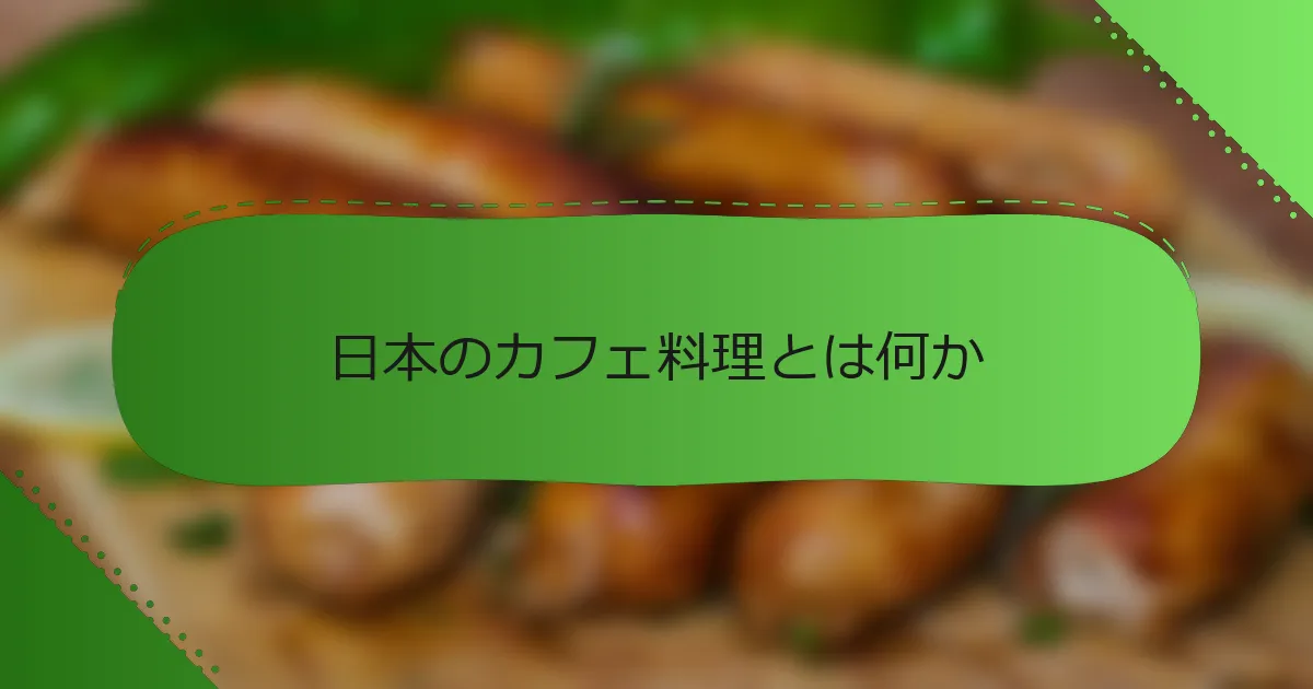 日本のカフェ料理とは何か